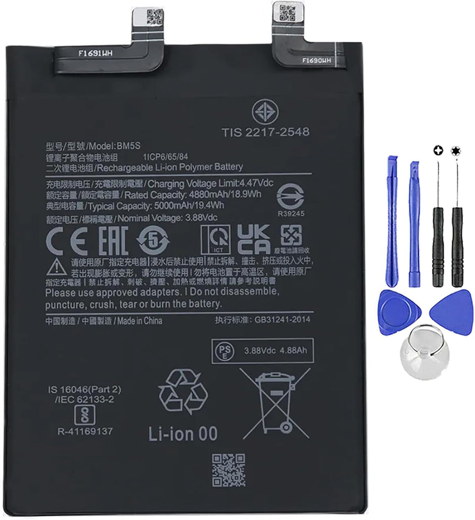 Batteria per XIAOMI 13T PRO - BM5S da 5000mAh con KIT CACCIAVITI