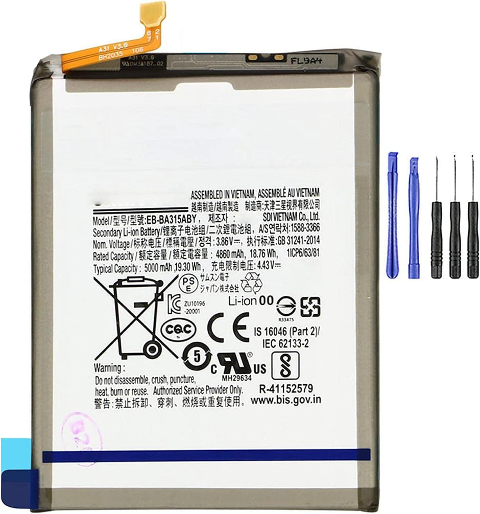 Batteria per Samsung Galaxy A31 A315 EB-BA315ABY 5000MAH con KIT CACCIAVITI