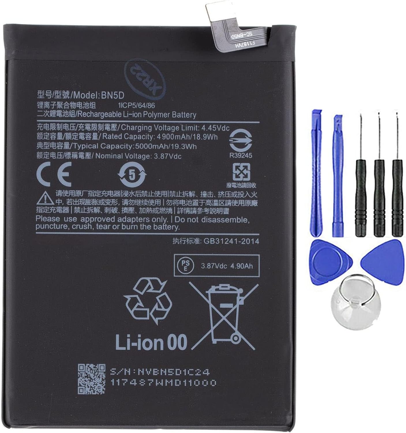 Batteria per XIAOMI BN5D NOTE 11 | NOTE 11S | POCO M4 PRO da 5000MAH con KIT CACCIAVITI
