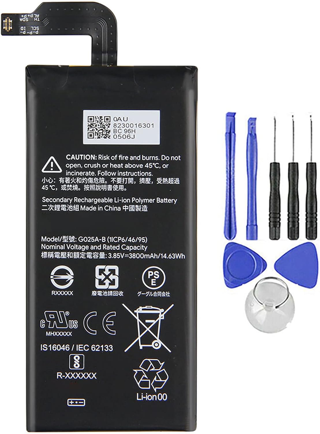 Batteria per GOOGLE PIXEL 5 XL G025A-B da 3800MAH con KIT CACCIAVITI