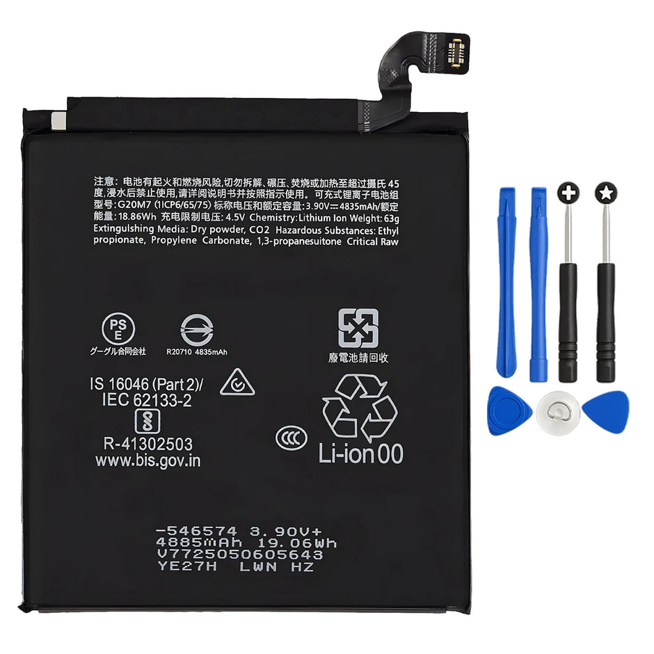 Batteria per GOOGLE Pixel 10 G20M7 da 4970mAh con KIT CACCIAVITI