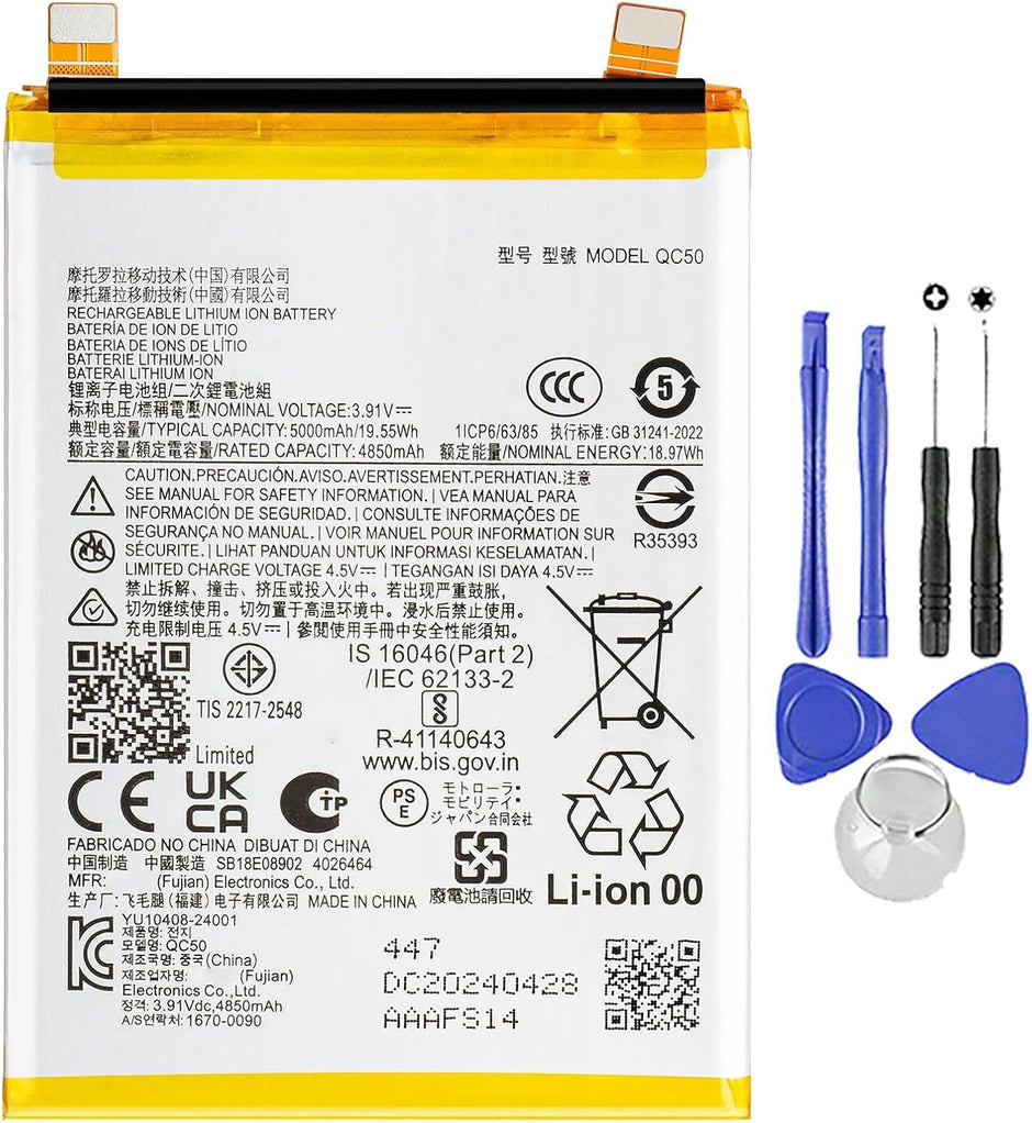 Batteria per MOTOROLA EDGE 50 FUSION | QC50 da 5000MAH XT2429 con KIT CACCIAVITI