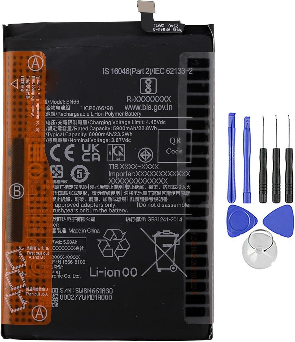 Batteria per XIAOMI BN66 POCO C40 da 6000MAH con KIT CACCIAVITI