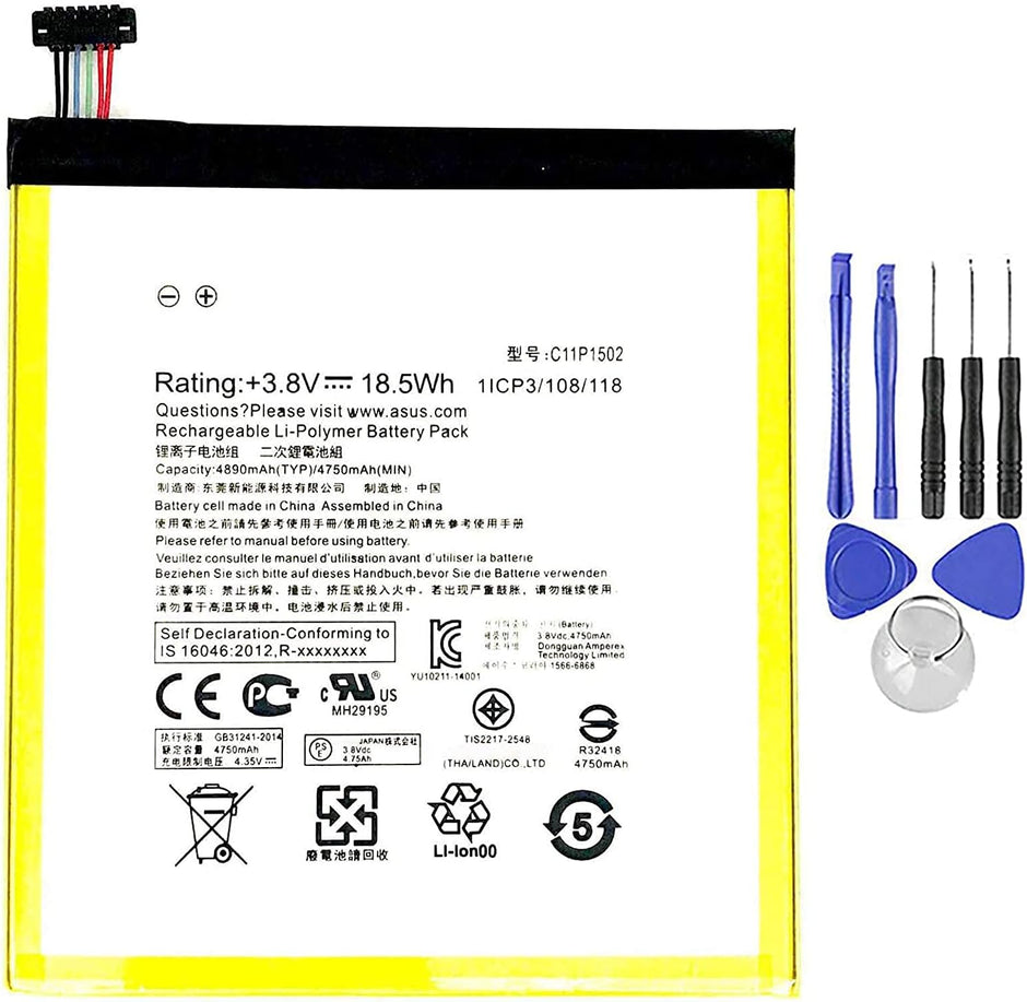 Batteria per ASUS ZENPAD 10 C11P1502 Z300 P023 da 4890MAH con KIT CACCIAVITI