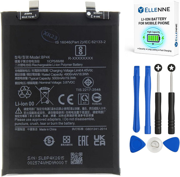 Batteria per XIAOMI BP4K REDMI NOTE 12T | NOTE 12 PRO | POCO X5 PRO da 5000MAH con KIT CACCIAVITI