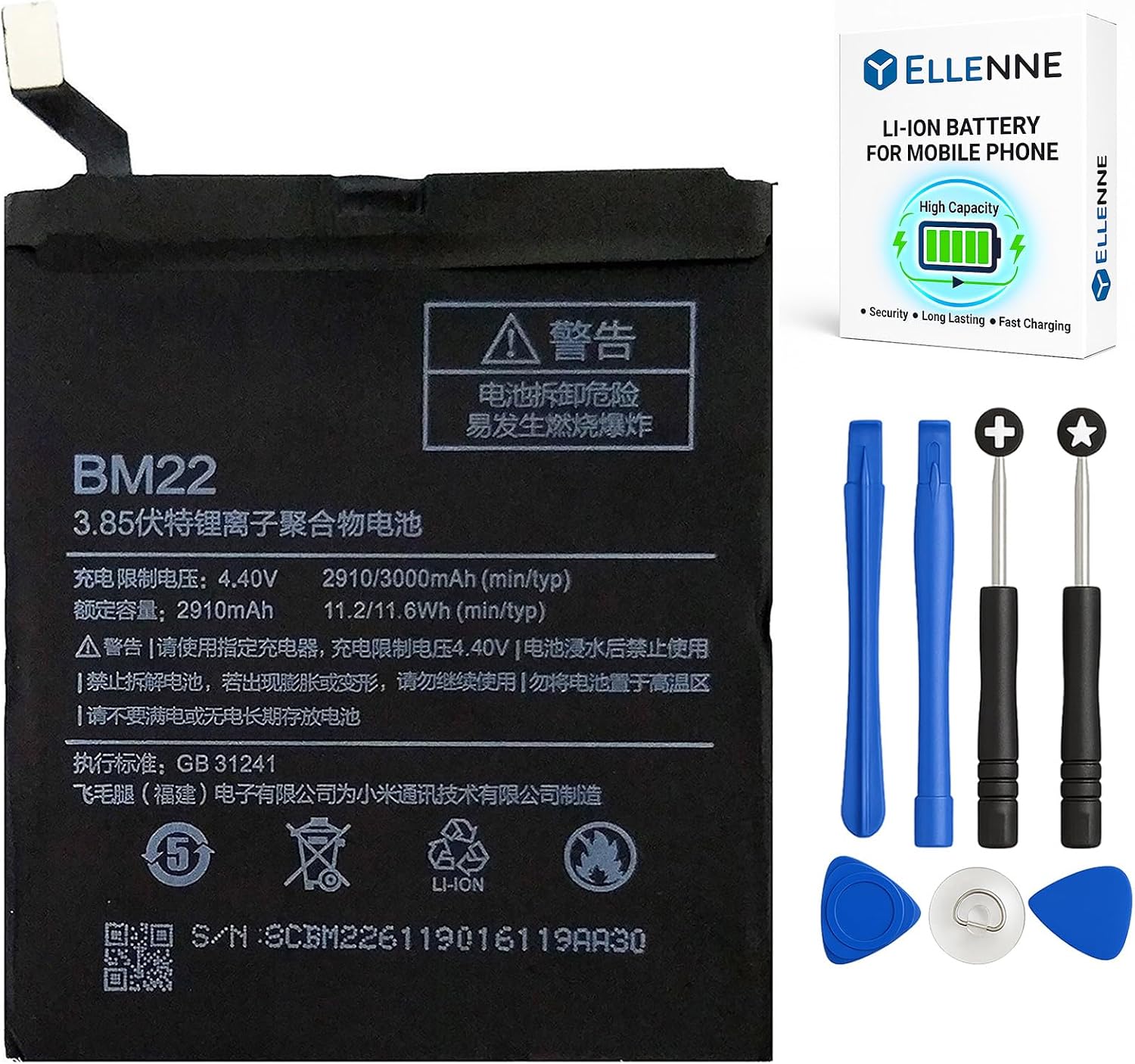 Batteria per XIAOMI REDMI Mi5 BM22 da 2910MAH con KIT CACCIAVITI