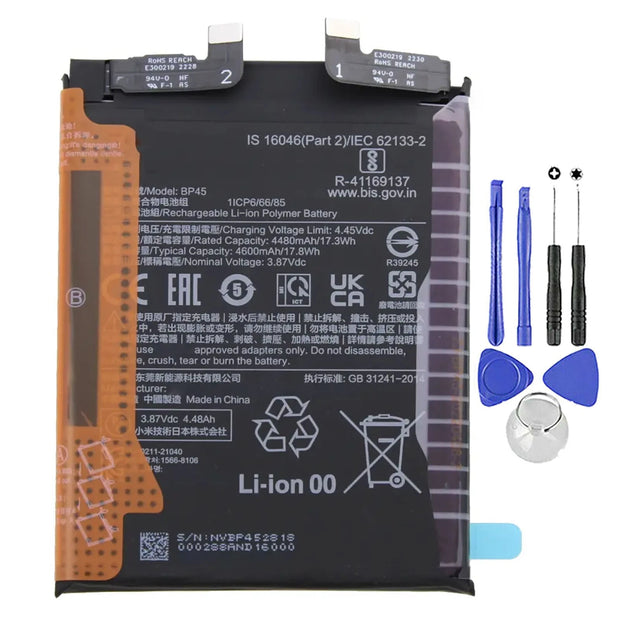 Batteria per XIAOMI 12 PRO BP45 da 4600MAH con KIT CACCIAVITI