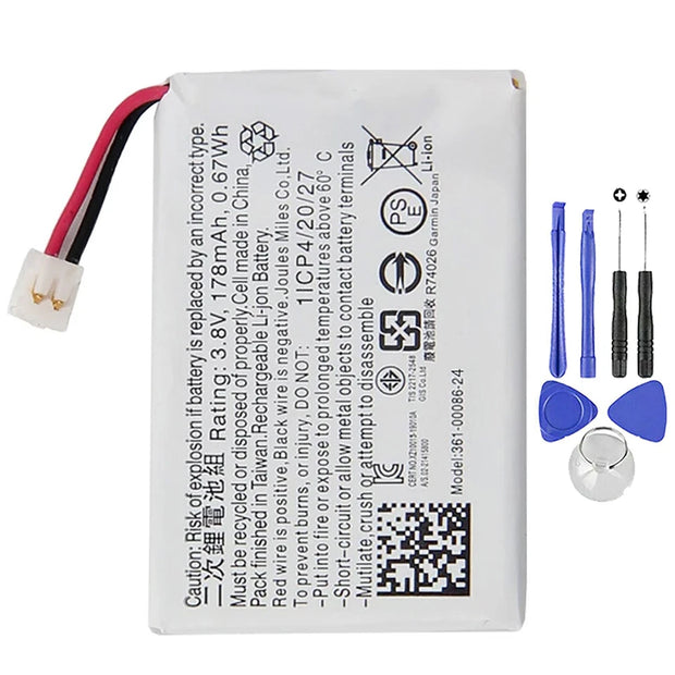 Batteria per Garmin Instinct Solar GPS | 361-00086-24 con KIT CACCIAVITI