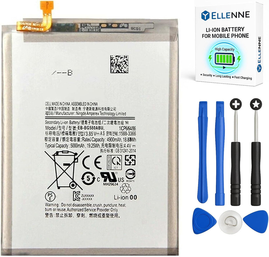 Batteria per Samsung Galaxy M20 - M30  5000MAH EB-BG580ABU con KIT CACCIAVITI