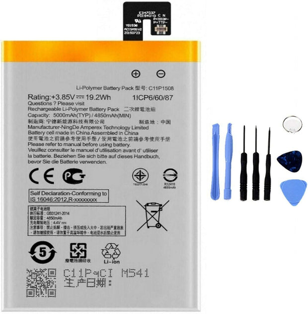 Batteria per ASUS ZENFONE MAX C11P1508 Z010DA 5000MAH con KIT CACCIAVITI
