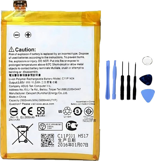Batteria per ASUS ZENFONE 2 C11P1424 ZE551ML 3000MAH con KIT CACCIAVITI