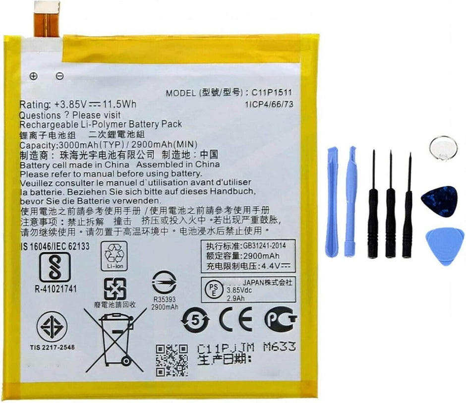 Batteria per ASUS ZENFONE 3 ZE552KL C11P1511 ZD552KL 3000MAH con KIT CACCIAVITI