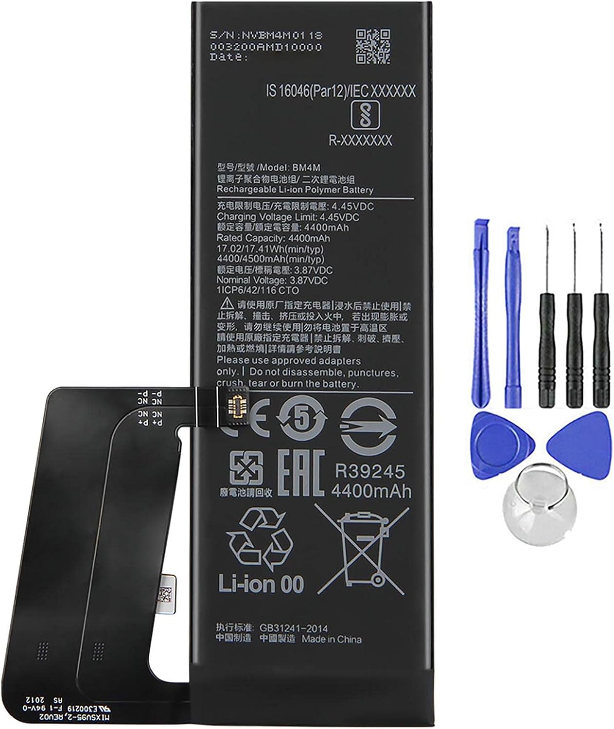 Batteria per XIAOMI REDMI MI 10 PRO BM4M da 4500mAh con KIT CACCIAVITI