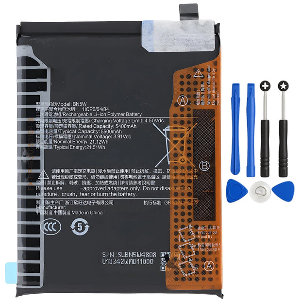 Batteria per XIAOMI Redmi Note 14 PRO 4G BN5W da 5500mAh con KIT CACCIAVITI