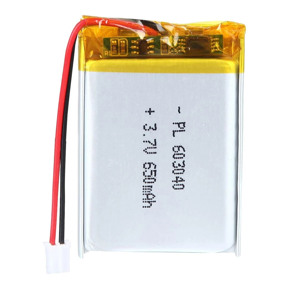 Batteria LIPO DIY 603040 3,7V DC 650mAh CONNETTORI 2P-PH