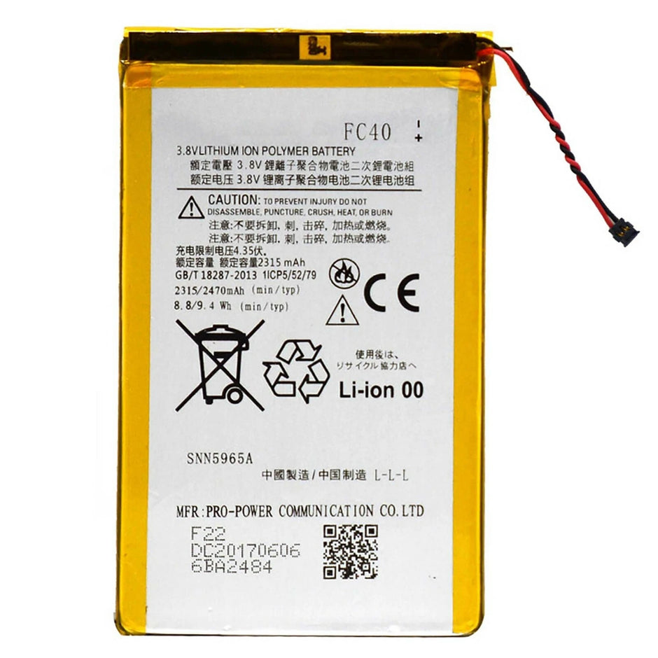 Batteria per MOTOROLA FC40 PER MOTO G3 3ª GEN XT1540 XT1541 da 2470MAH con KIT CACCIAVITI