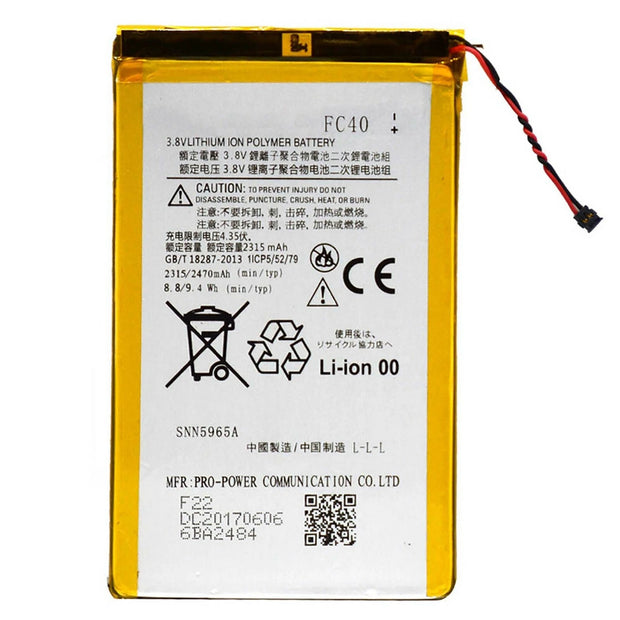 Batteria per MOTOROLA FC40 PER MOTO G3 3ª GEN XT1540 XT1541 da 2470MAH con KIT CACCIAVITI
