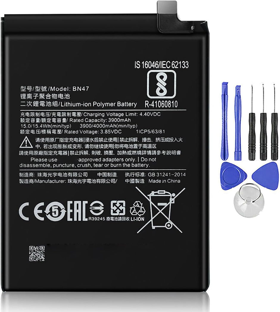 Batteria per XIAOMI BN47 REDMI 6 PRO | MI A2 LITE da 4000mAh con KIT CACCIAVITI