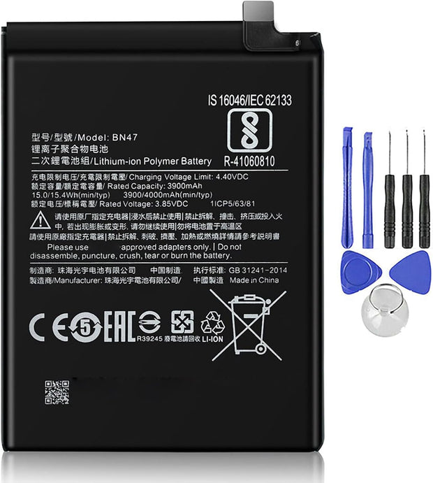 Batteria per XIAOMI BN47 REDMI 6 PRO | MI A2 LITE da 4000mAh con KIT CACCIAVITI