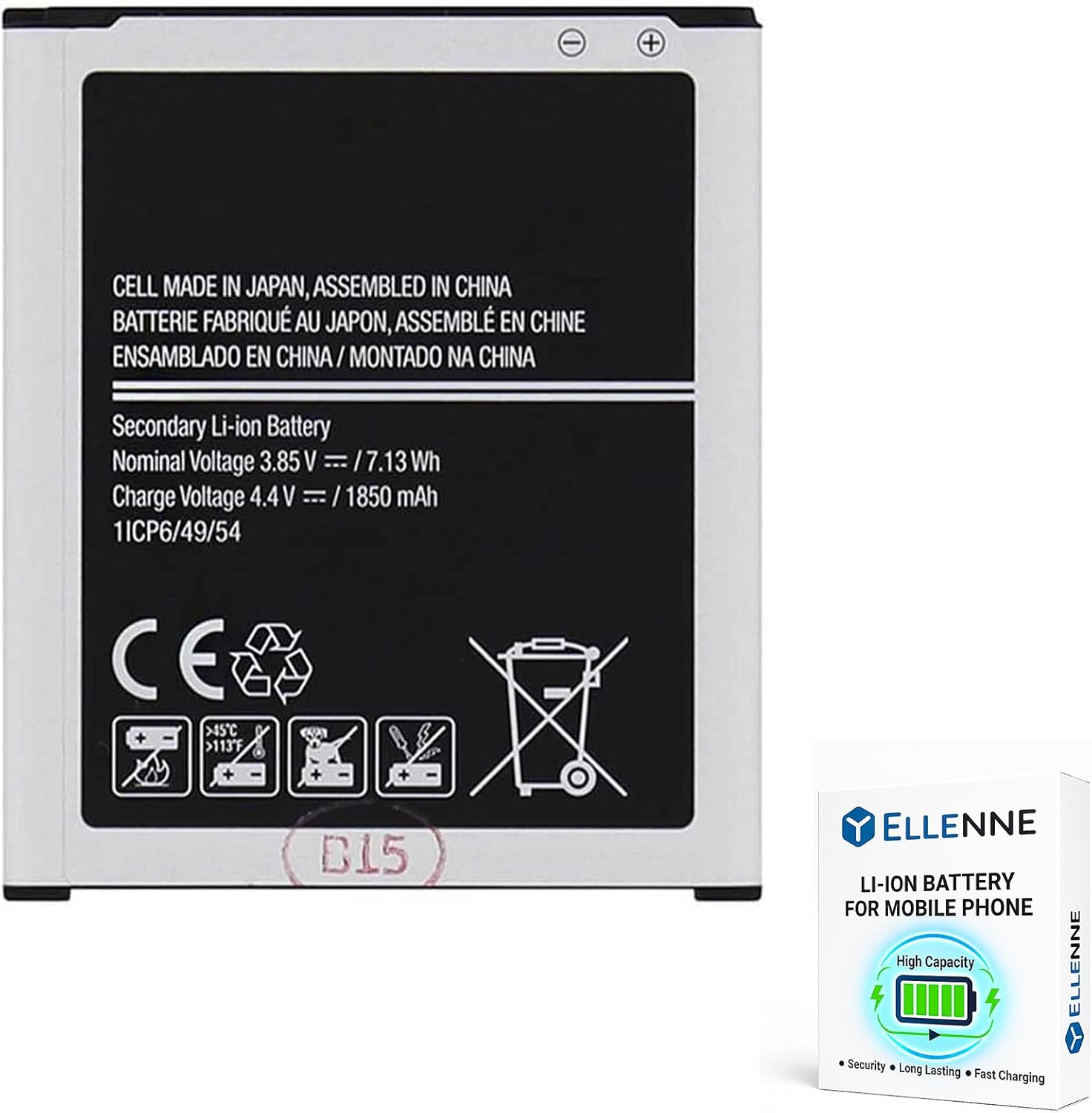 Batteria per Samsung Galaxy J1 J100 SM-J100H EB-BJ100CBE 1850mAh