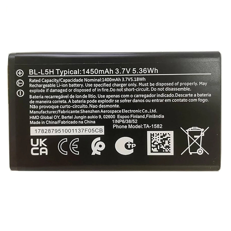 Batteria per NOKIA BL-L5H PER 105 / 110 / 125 / 150 da 1450MAH