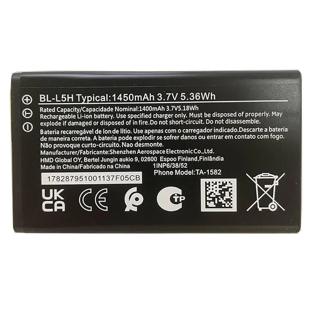 Batteria per NOKIA BL-L5H PER 105 / 110 / 125 / 150 da 1450MAH