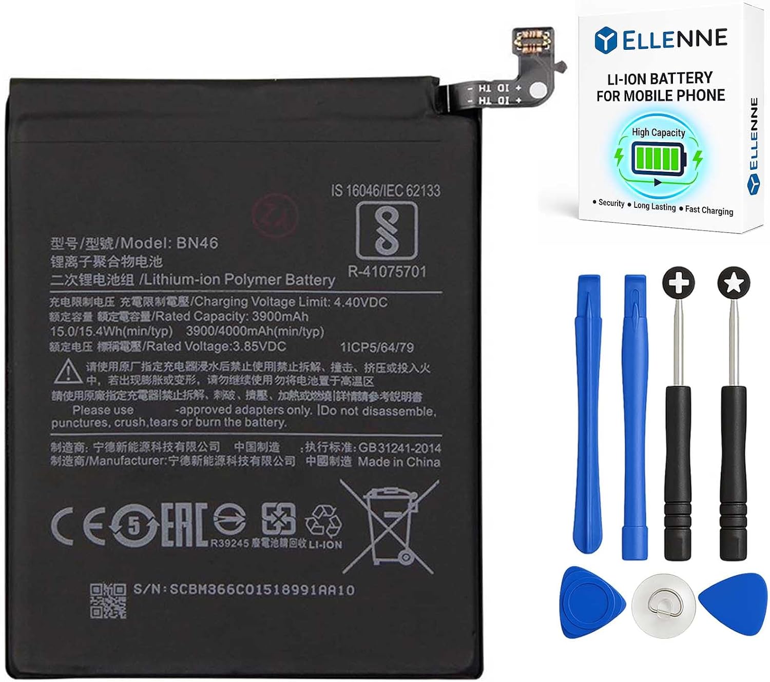 Batteria per XIAOMI REDMI NOTE 6 BN46 da 4000MAH con KIT CACCIAVITI