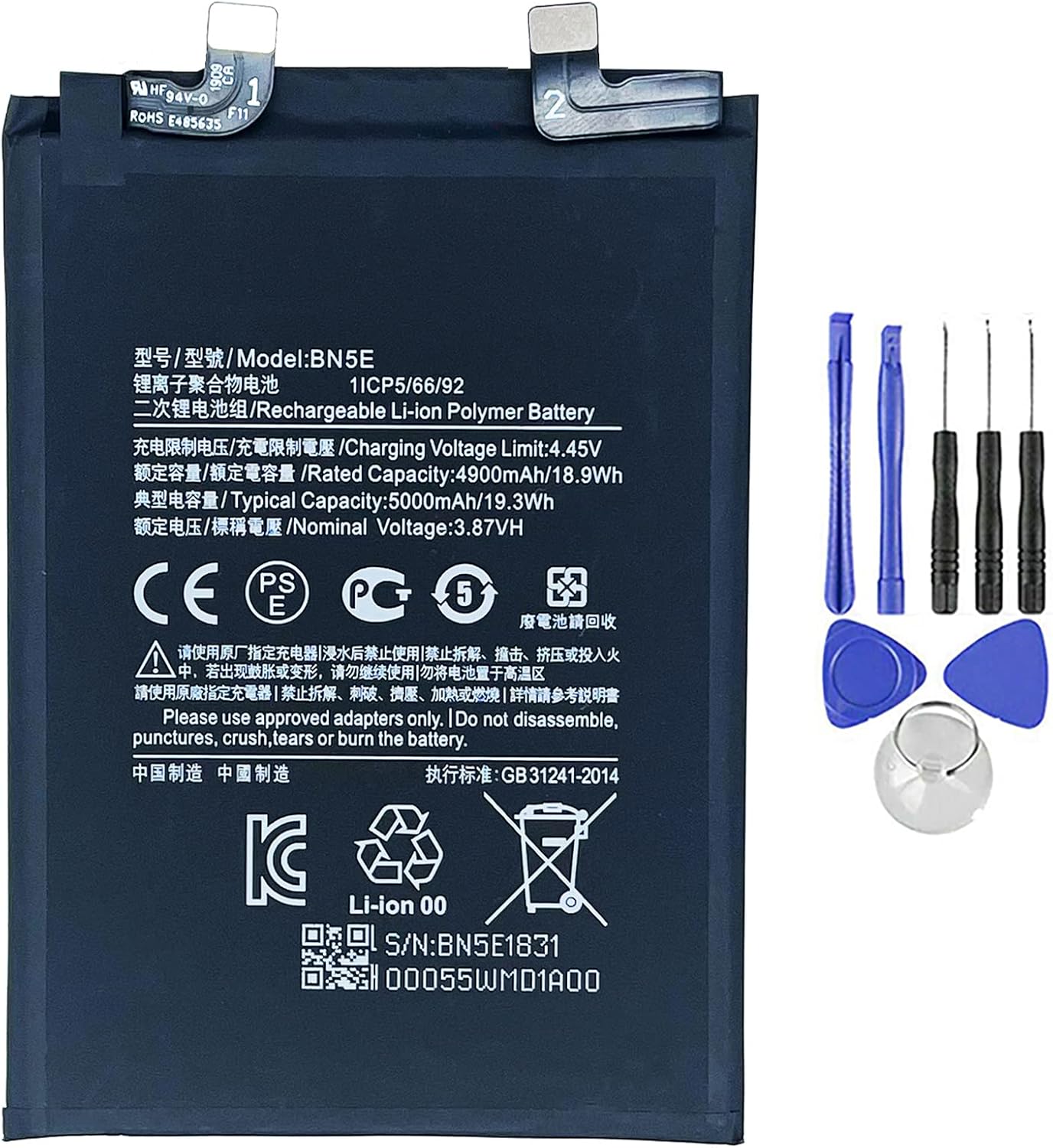Batteria per XIAOMI BN5E REDMI NOTE 11 PRO 5G | POCO X4 PRO da 5000MAH con KIT CACCIAVITI