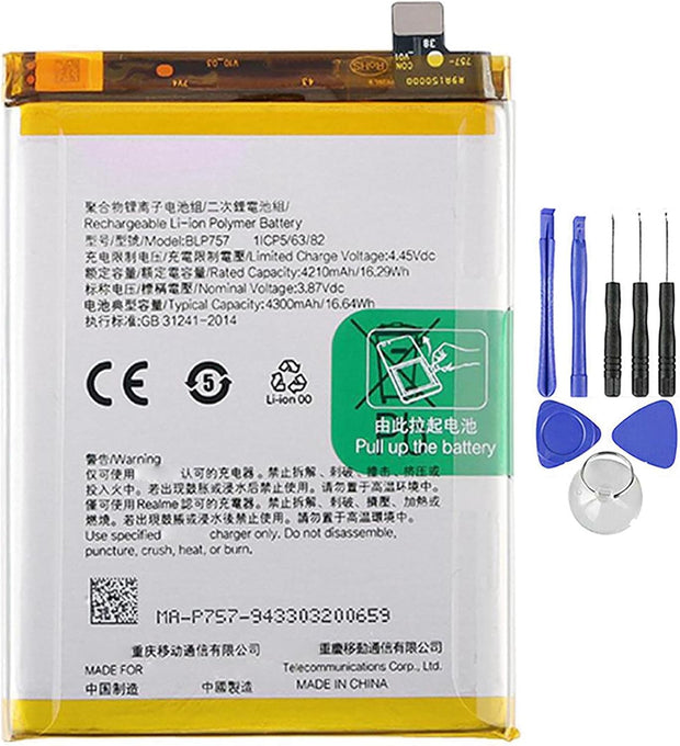 Batteria per OPPO BLP757 REALME 6 | PRO | 6S da 4300MAH con KIT CACCIAVITI