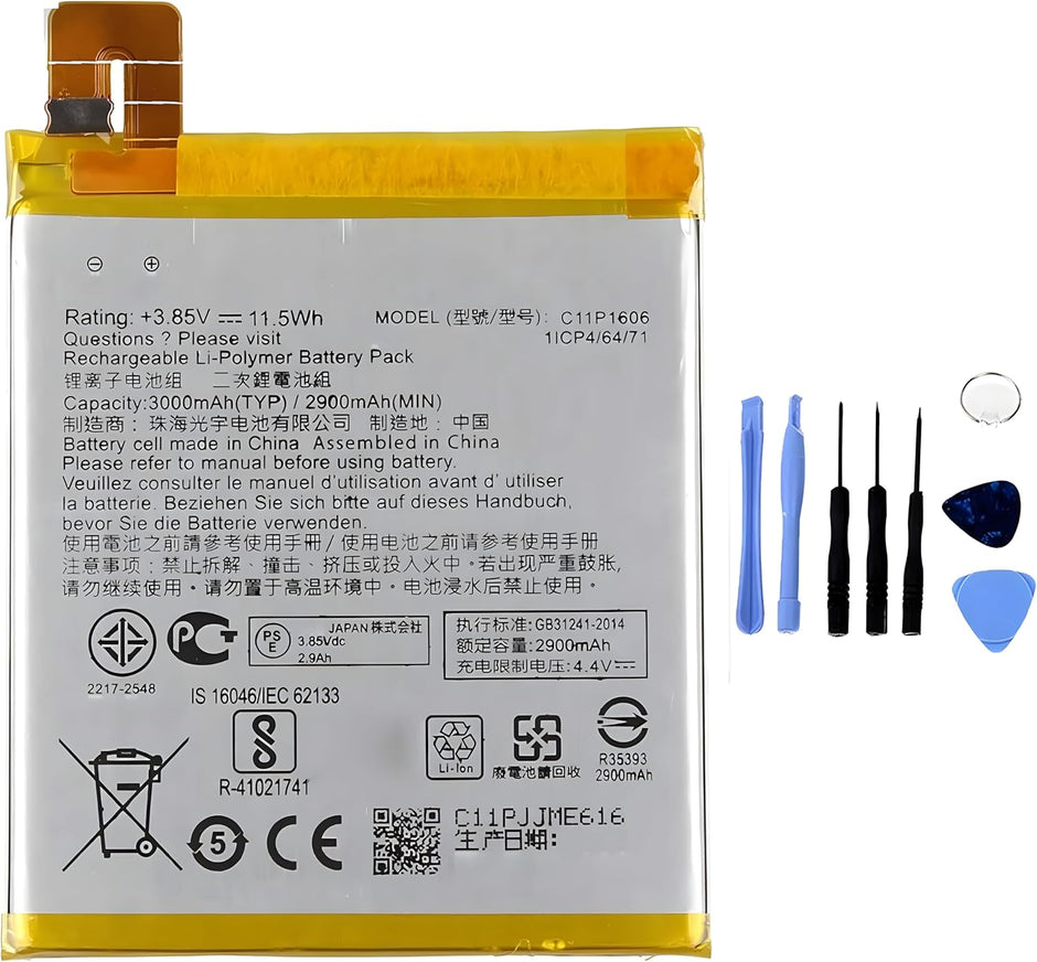 Batteria per ASUS ZENFONE 3 LASER ZC551KL C11P1606 da 3000mAh con KIT CACCIAVITI