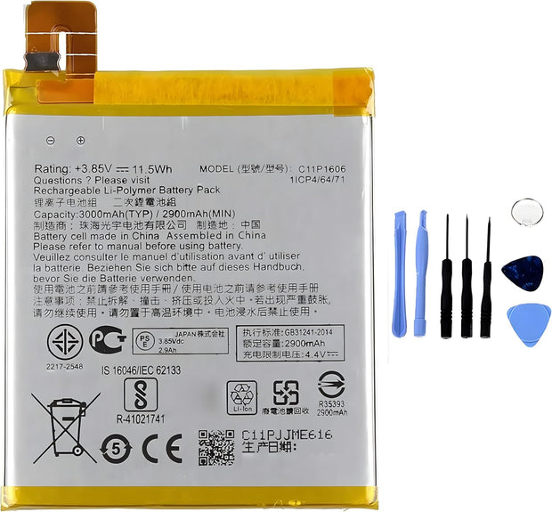 Batteria per ASUS ZENFONE 3 LASER ZC551KL C11P1606 da 3000mAh con KIT CACCIAVITI