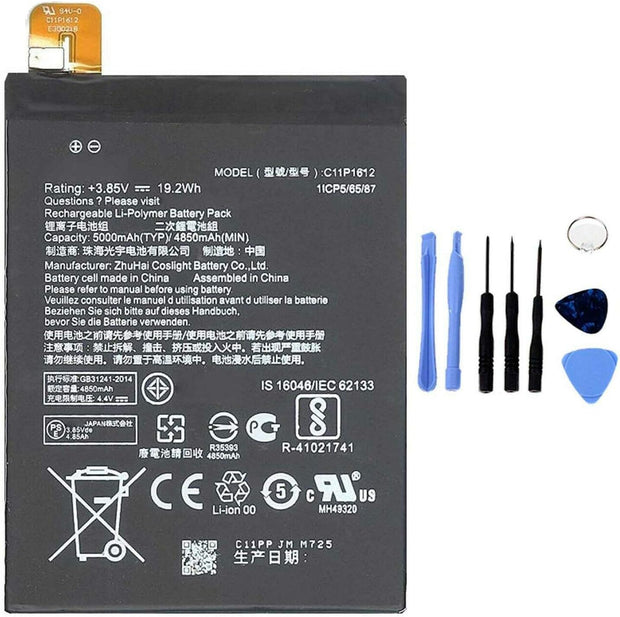 Batteria per ASUS ZENFONE 3 ZOOM S ZE553KL C11P1612 da 5000MAH con KIT CACCIAVITI