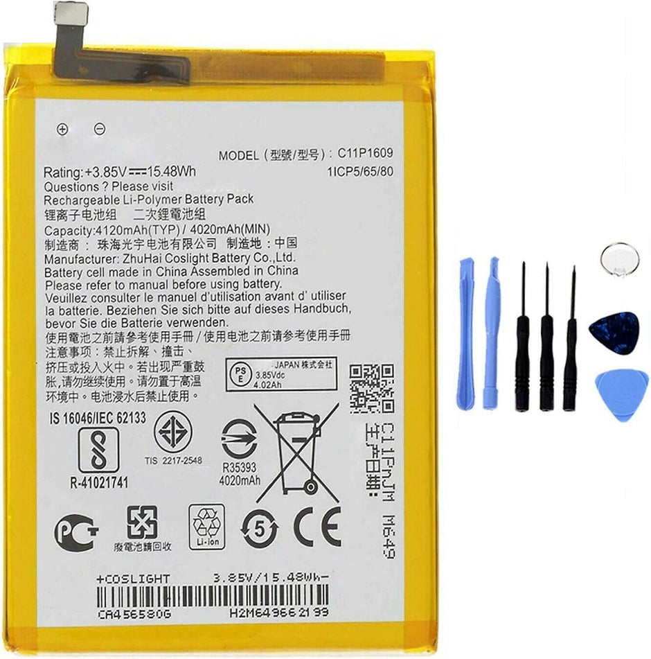 Batteria per ASUS ZENFONE 3 MAX | ZENFONE 4 MAX C11P1609 ZC520KL da 4120MAH con KIT CACCIAVITI
