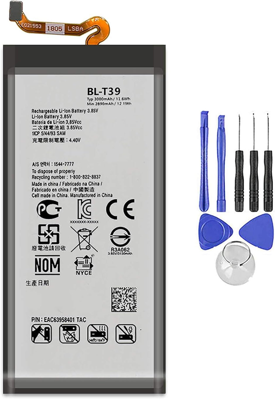 Batteria per LG BL-T39 | Q7 | G7 THINQ FIT PLUS da 3000MAH con KIT CACCIAVITI