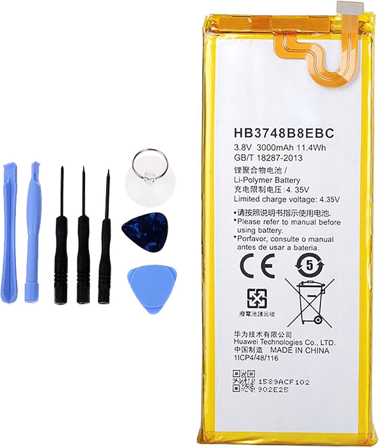 Batteria per Huawei ASCEND G7 HB3748B8EBC 3000MAH con KIT CACCIAVITI