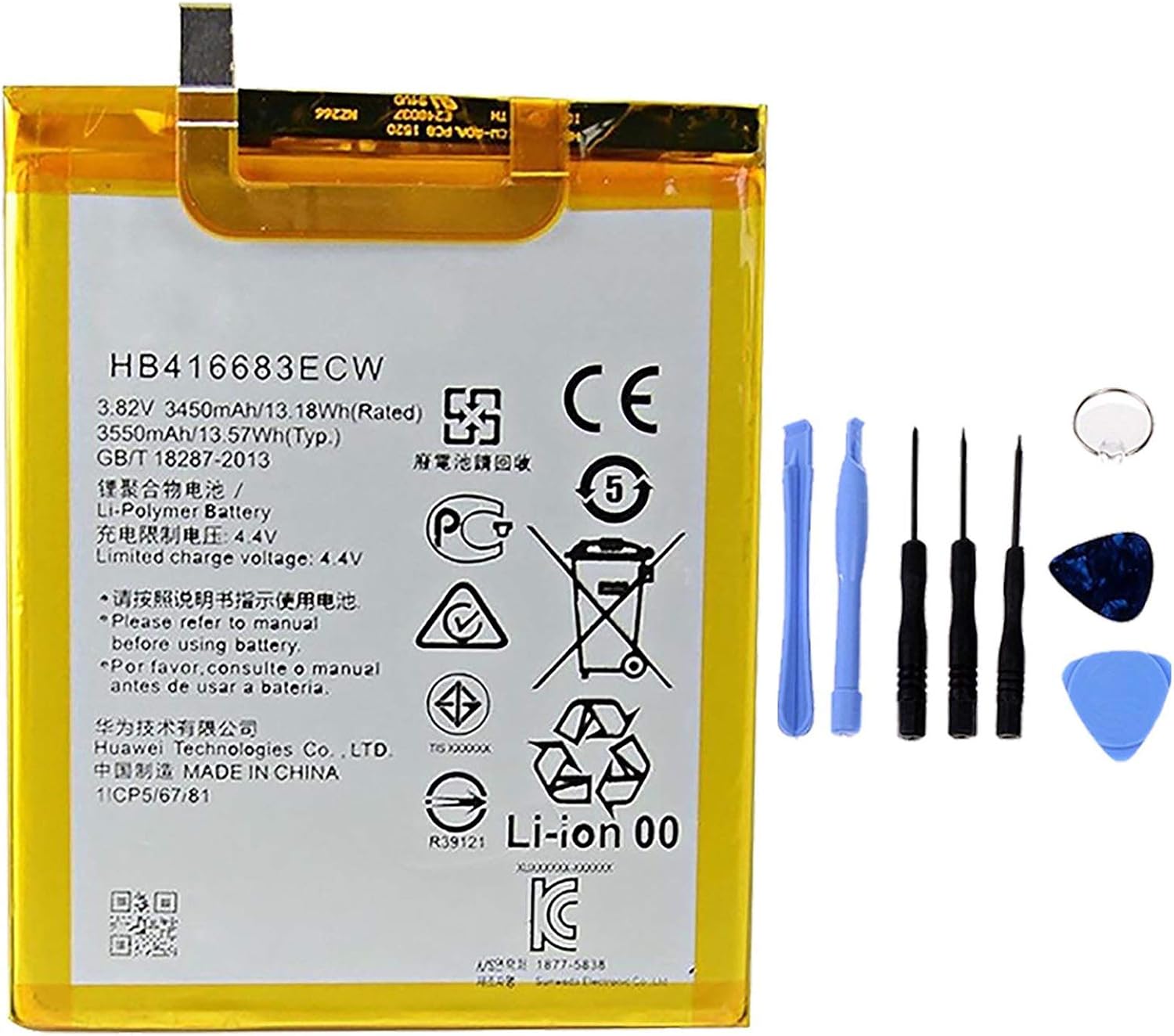 Batteria per Huawei NEXUS 6P HB416683ECW 3450MAH con KIT CACCIAVITI