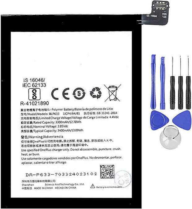 Batteria per ONEPLUS 1+ BLP633 PER ONE PLUS 3T da 3400MAH con KIT CACCIAVITI