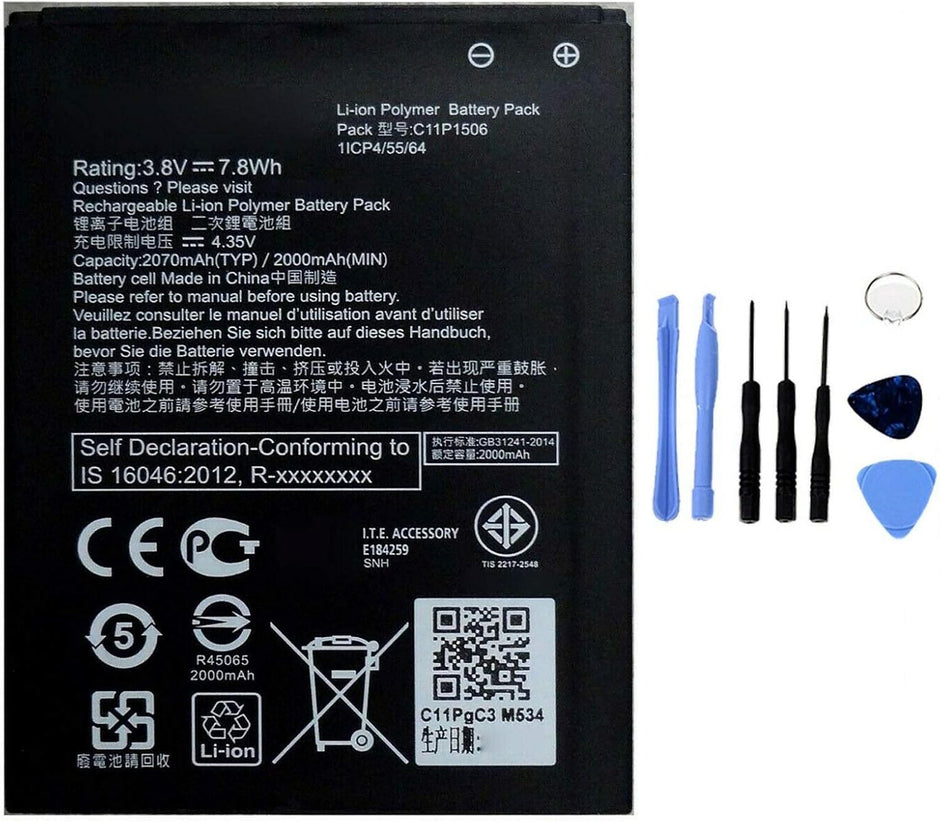 Batteria per ASUS ZENFONE GO LIVE C11P1506 Z00VD 2070MAH con KIT CACCIAVITI
