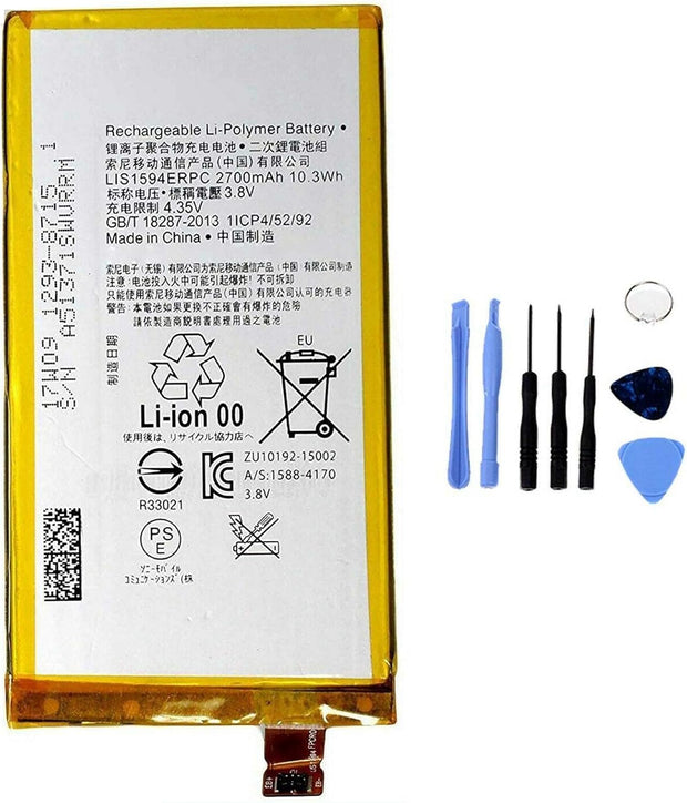 Batteria per SONY XPERIA Z5 COMPACT E5823 E5803 LIS1594ERPC da 2700MAH con KIT CACCIAVITI