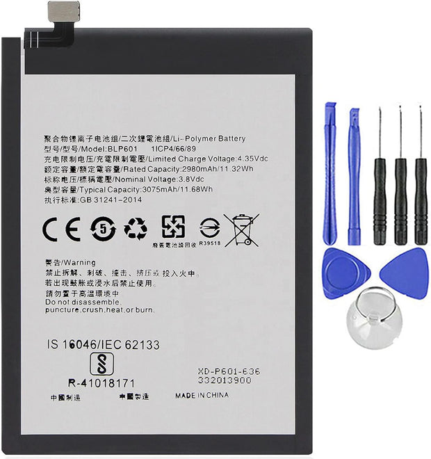 Batteria per OPPO BLP601 per A53 / A53S / A53T / A59 / F1S / BLP-601 da 2980MAH con KIT CACCIAVITI