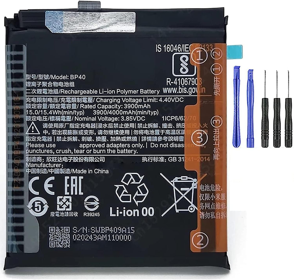 Batteria per XIAOMI BP40 MI 9T PRO | REDMI K20 PRO da 4000MAH con KIT CACCIAVITI