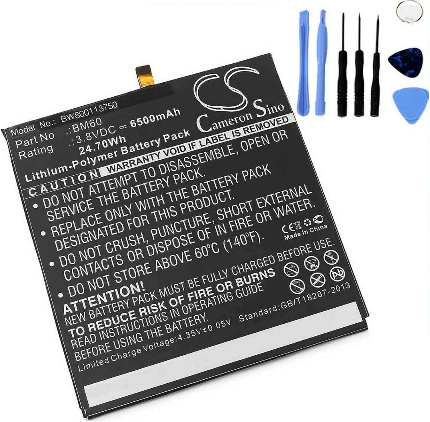 Batteria per XIAOMI BM60 PER MIPAD MI PAD 1 da 6500MAH con KIT CACCIAVITI