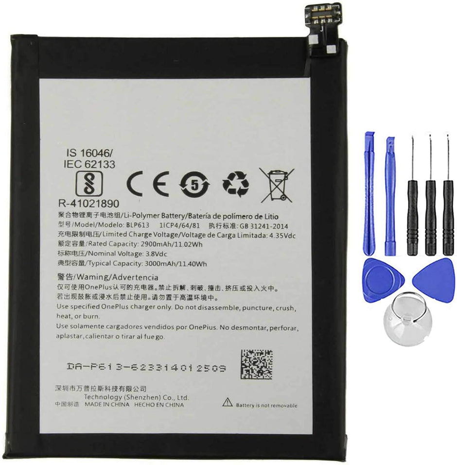 Batteria per ONEPLUS 1+ BLP613 PER ONE PLUS 3 da 3000MAH con KIT CACCIAVITI