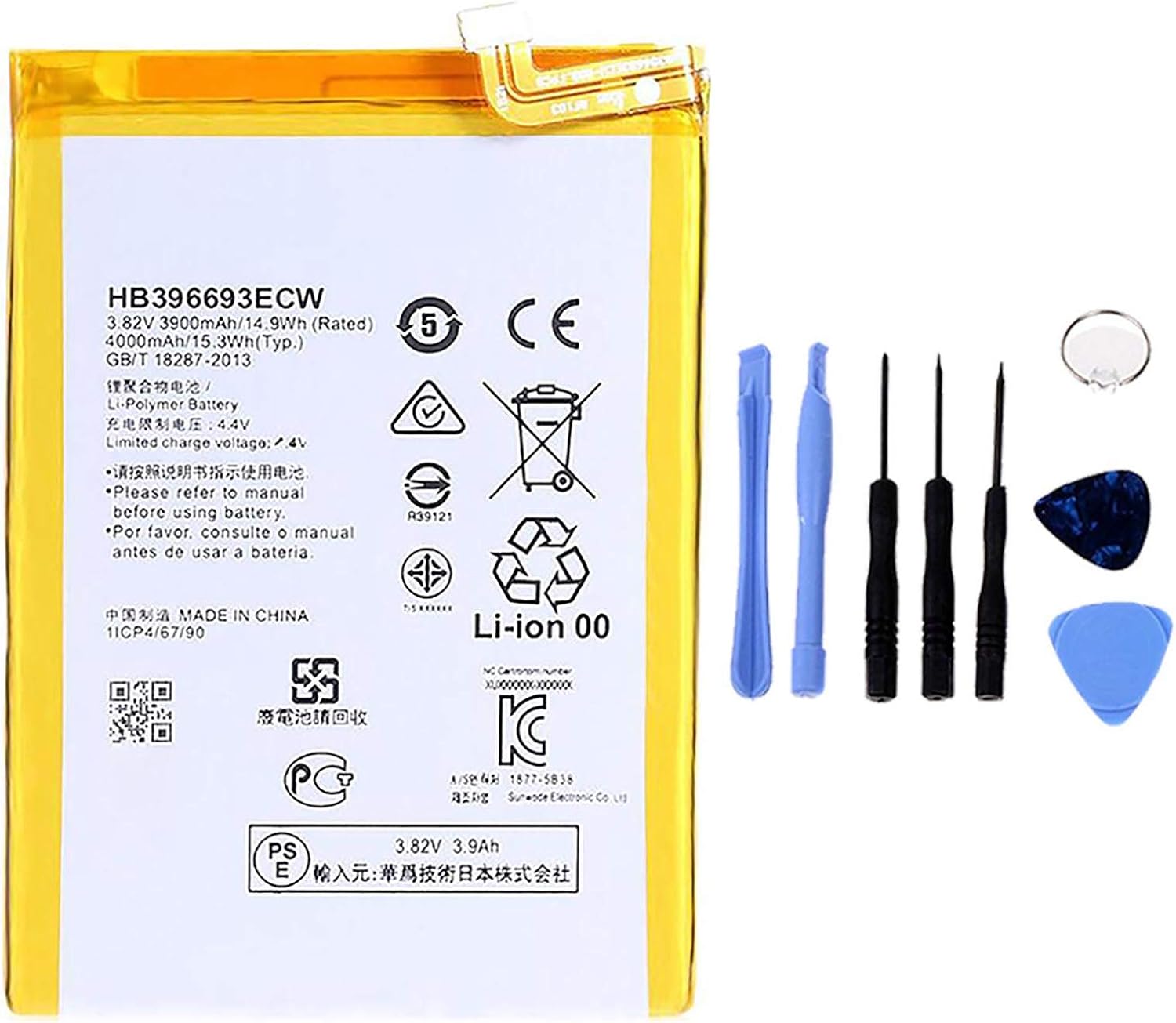 Batteria per Huawei MATE 8 HB396693ECW 4000MAH con KIT CACCIAVITI