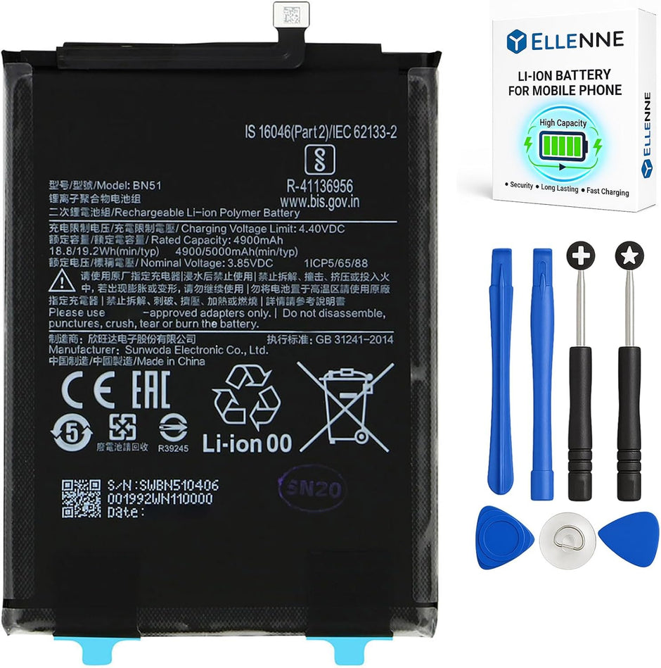 Batteria per XIAOMI REDMI MI 8 | 8A BN51 da 5000MAH con KIT CACCIAVITI