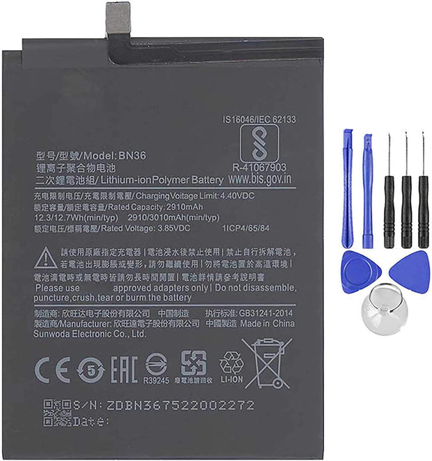 Batteria per XIAOMI REDMI MI A2 | 6X BN36 da 3010MAH con KIT CACCIAVITI