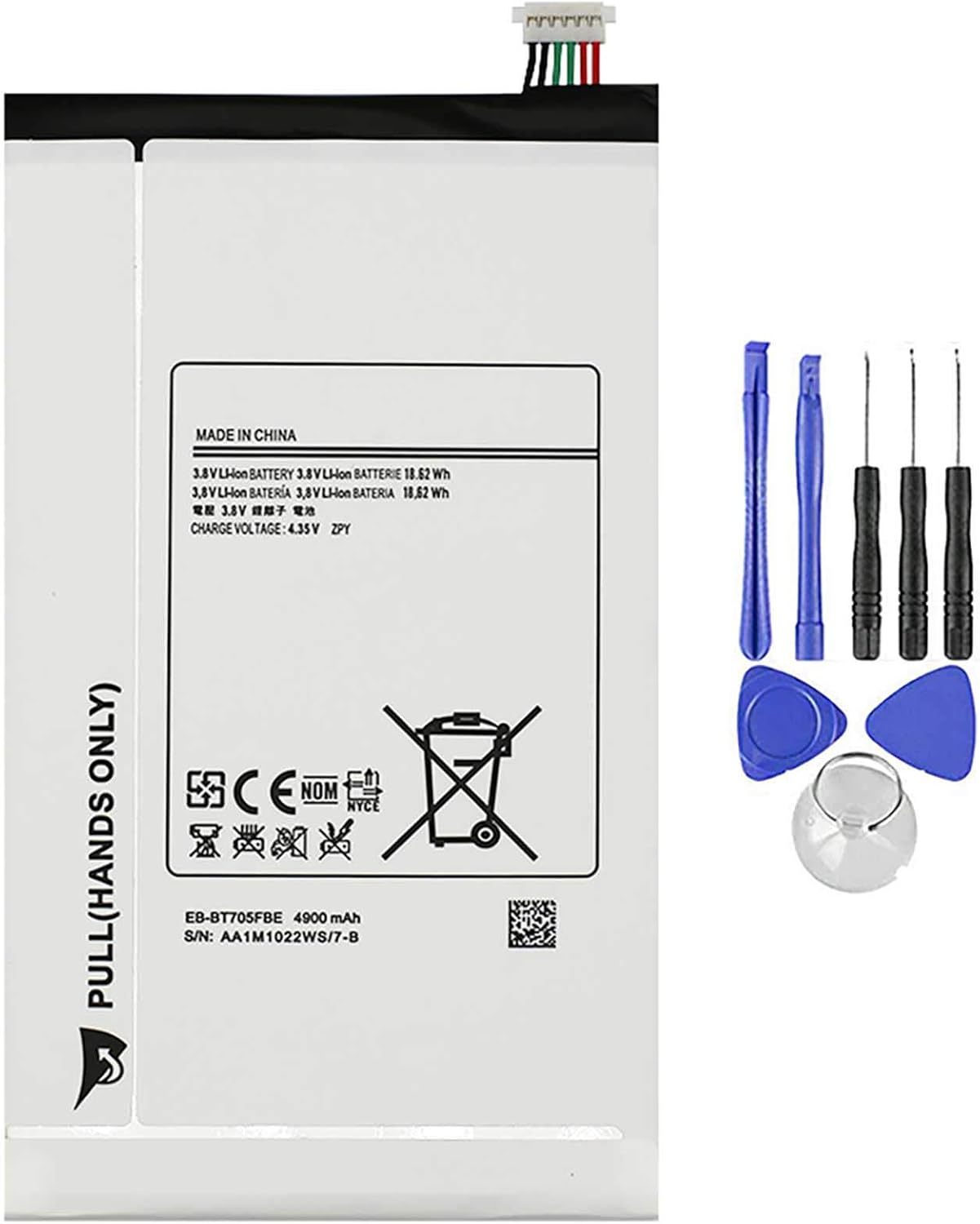 Batteria per Samsung Galaxy TAB S 8.4 T705 EB-BT705FBE 4900MAH con KIT CACCIAVITI