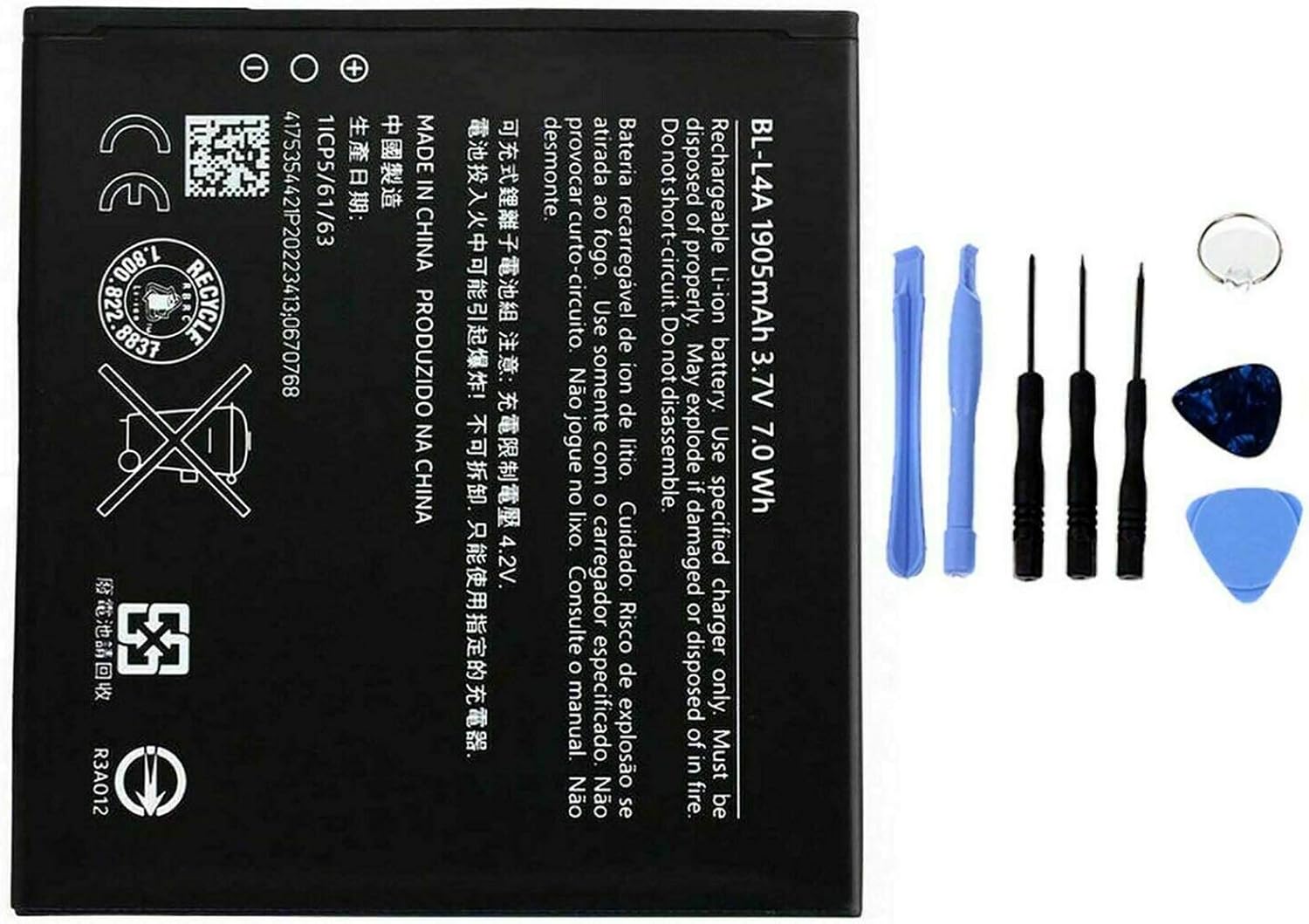 Batteria per NOKIA LUMIA 535 540 BL-L4A da 1905MAH con KIT CACCIAVITI