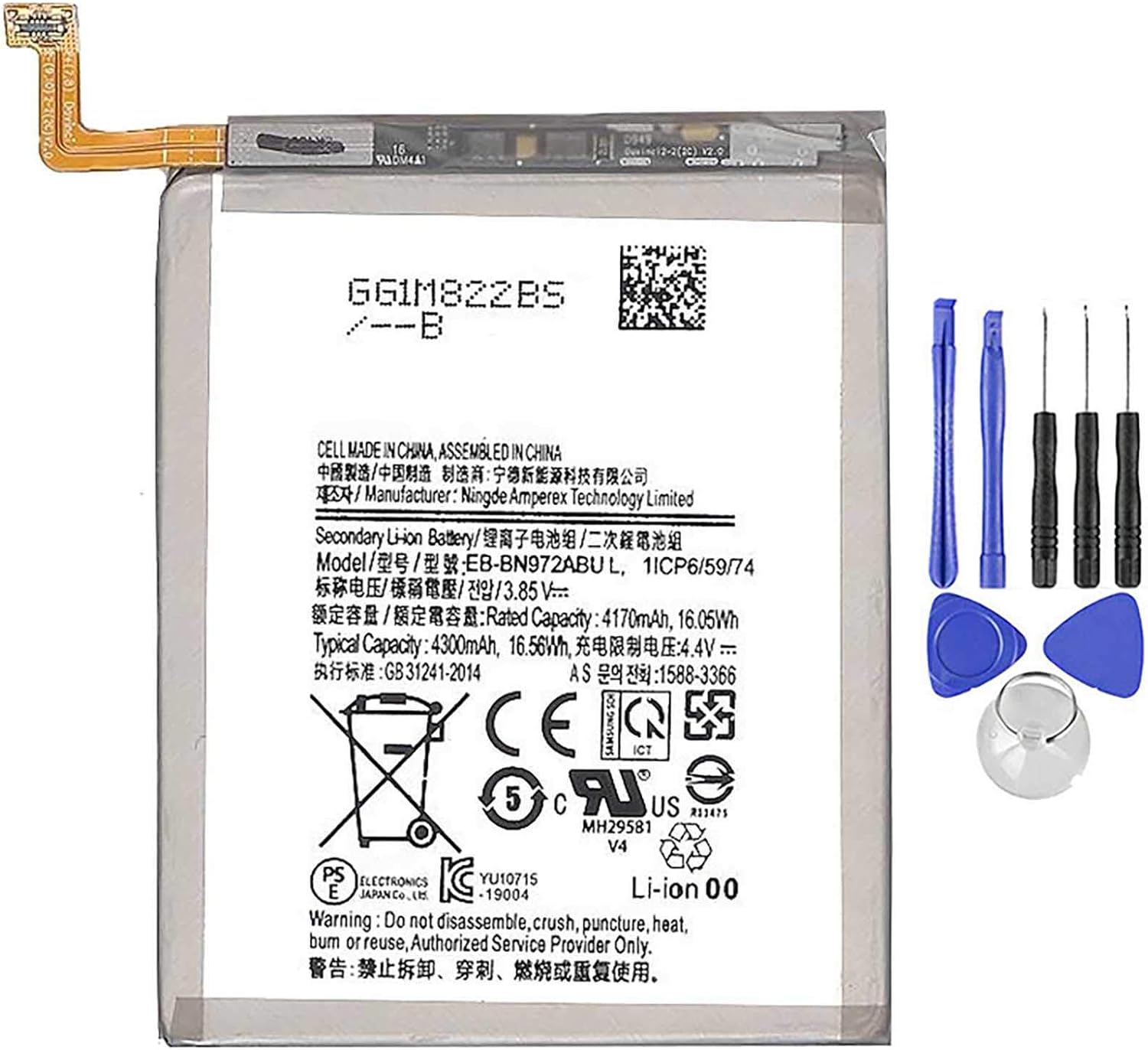 Batteria per Samsung Galaxy NOTE 10+ PLUS N975 EB-BN972ABU 4300MAH con KIT CACCIAVITI