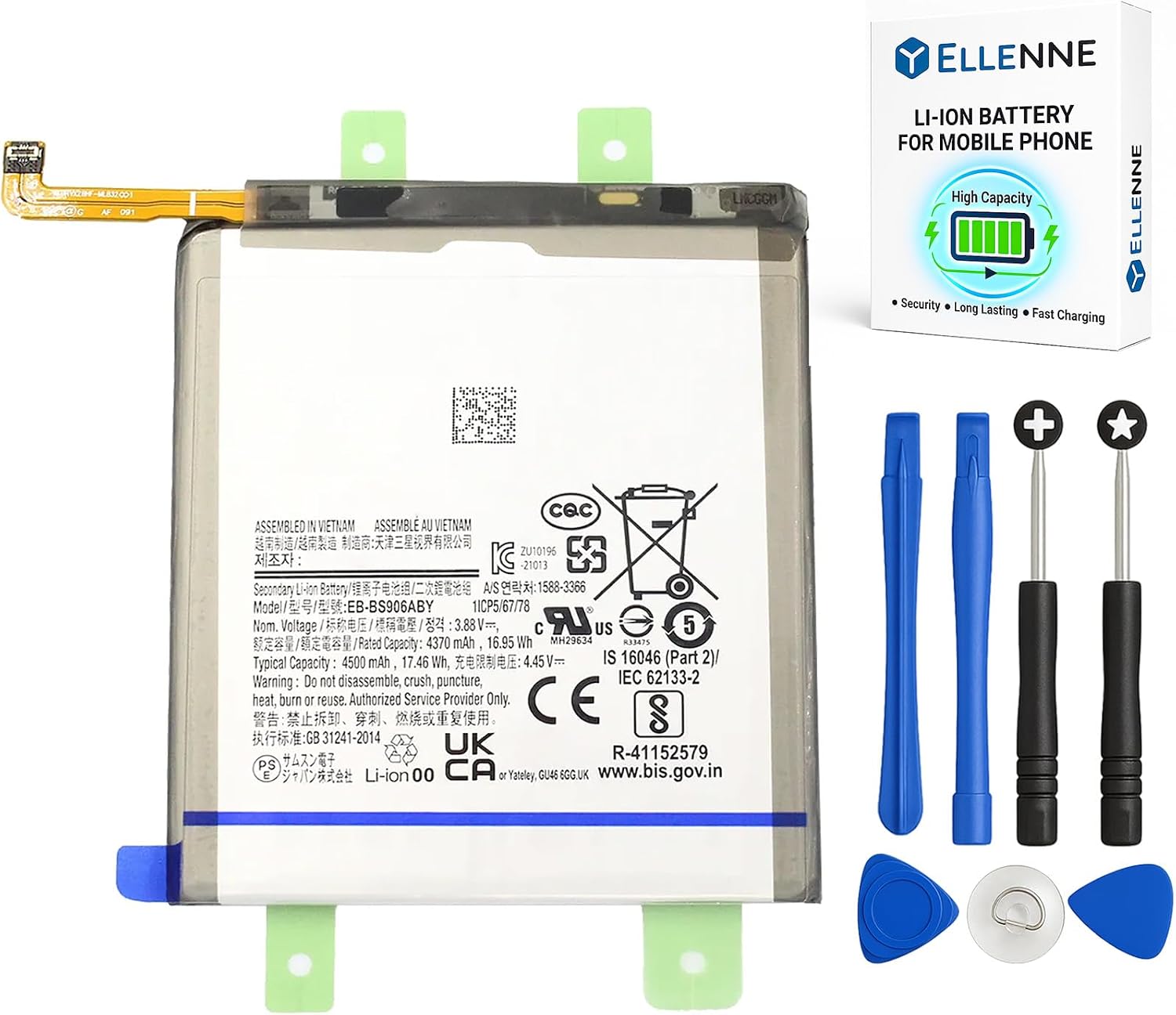 Batteria per Samsung Galaxy S22+ PLUS EB-BS906ABY SM-S906 4500MAH con KIT CACCIAVITI